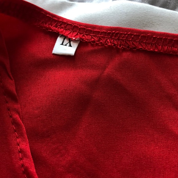 2/30🌻Little Red Dress with ruffle bottom XL - Picture 2 of 6